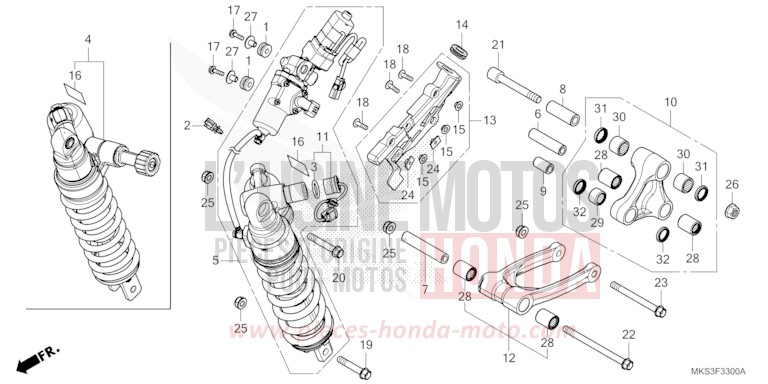COUSSIN ARRIERE de Africa Twin Méca MAT BALLISTIC BLACK METALLIC (NHA86) de 2020